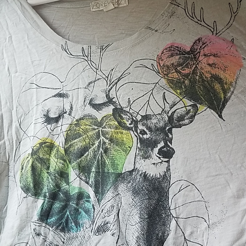 Nature Deer, Fox, and Woman Graphic T-shirt